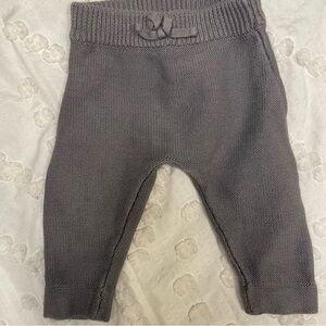 Monica + andy Organic Gray Knit Baby Pants / 0-3 Months